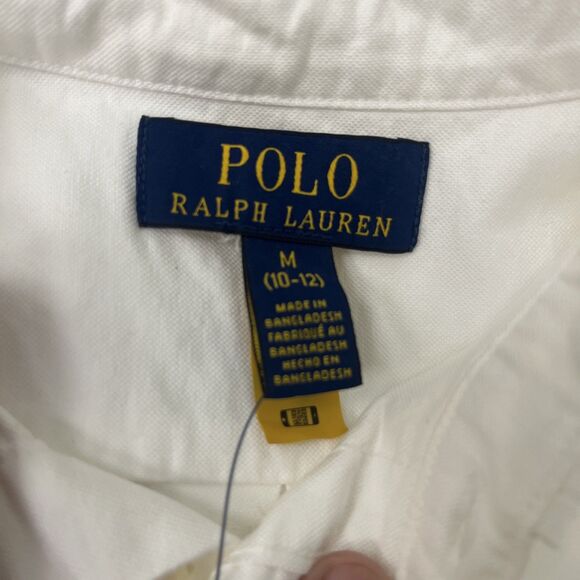 POLO Ralph Lauren Boys Cotton Button Front Shirt Short Sleeves Size M (10-12) - Picture 8 of 9